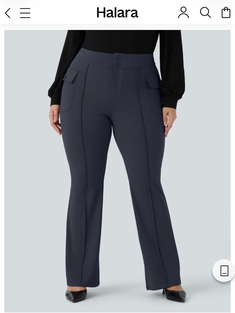 Halara 3X Midnight Blue High Waisted Flare Cargo Work Pants NWT Plus Size